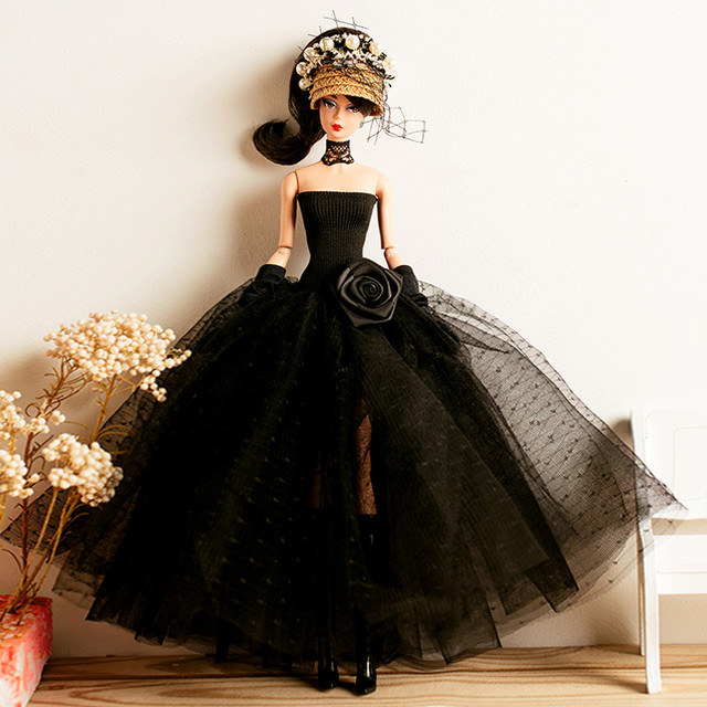 1/6 bjd lindo vestido de casamento preto para barbie boneca roupas vestido  de festa 30cm bonecas acessório para roupas barbie crianças brinquedo  cosplay - AliExpress